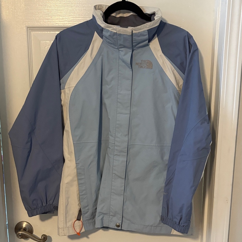 The North Face Blue and White Kids Ski Jacket